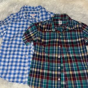 GAP Kids Blue Checkered and Multicolor Plaid Shirts